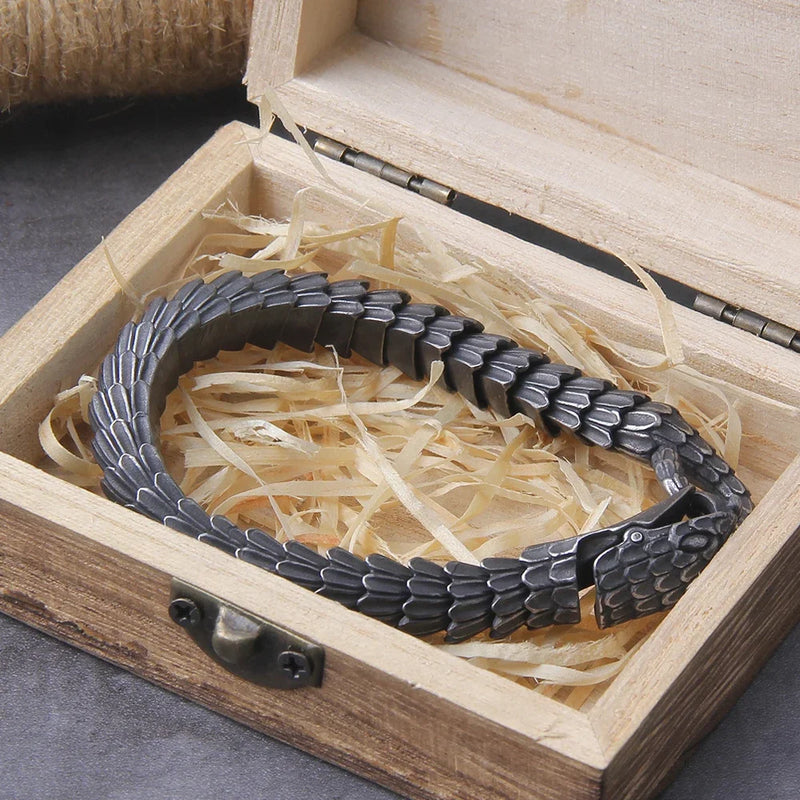 Pulseira BlackSnake Commigo + Caixa de Madeira de Brinde