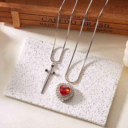 Colar Espada e Coração LoveHeart Commigo